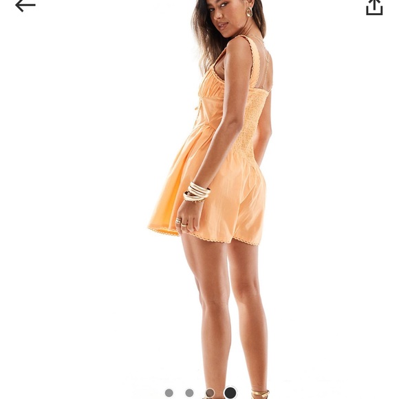 Orange Drop Waist Corset Mini Dress - Picture 4 of 5